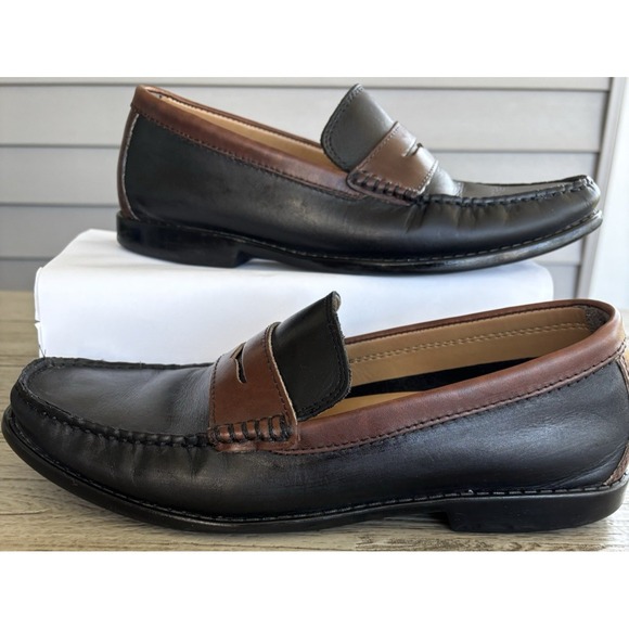Giorgio Brutini Two Tone Leather Penny Loafers Men's 9M Comfort Support Brand - Picture 3 of 10